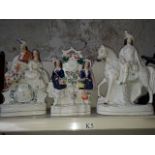 Three 19th century Staffordshire pottery figures