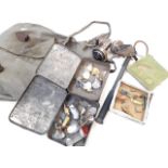 Fishing bag with reels, spinners, gaff etc.