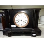 Victorian black slate mantel clock