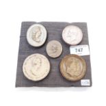 Five plaster intaglios, classical and Abercrombes Egypt Victory 1801