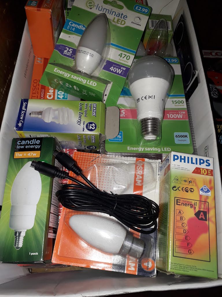 A box of light bulbs