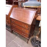 An Edwardian inlaid mahogany bureau, width 73cm, depth 40cm & height 97cm.