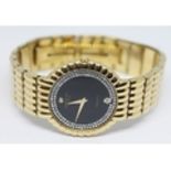 An 18k electroplated Raymond Weil Nabucco quartz dress watch reference 4805 with signed black dial