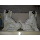 Pair of Victorian Staffordshire pot dogs