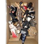 Small box of wooden doll ornaments etc.