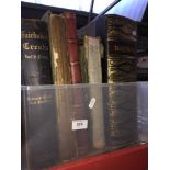 A box of old books including bible