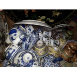 2 boxes of china, mainly oriental ware