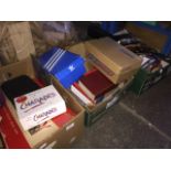 Three boxes of mixed items including games, computer games, books, toys etc