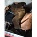 Box of leather offcuts