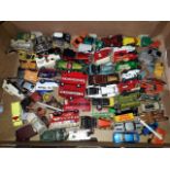 A box of 65 diecast toys including matchbox & Corgi.