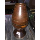 A hardwood turned vase, possibly Mexican