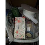 A tub of sewing items