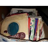 A box of 45s and 78rpm records