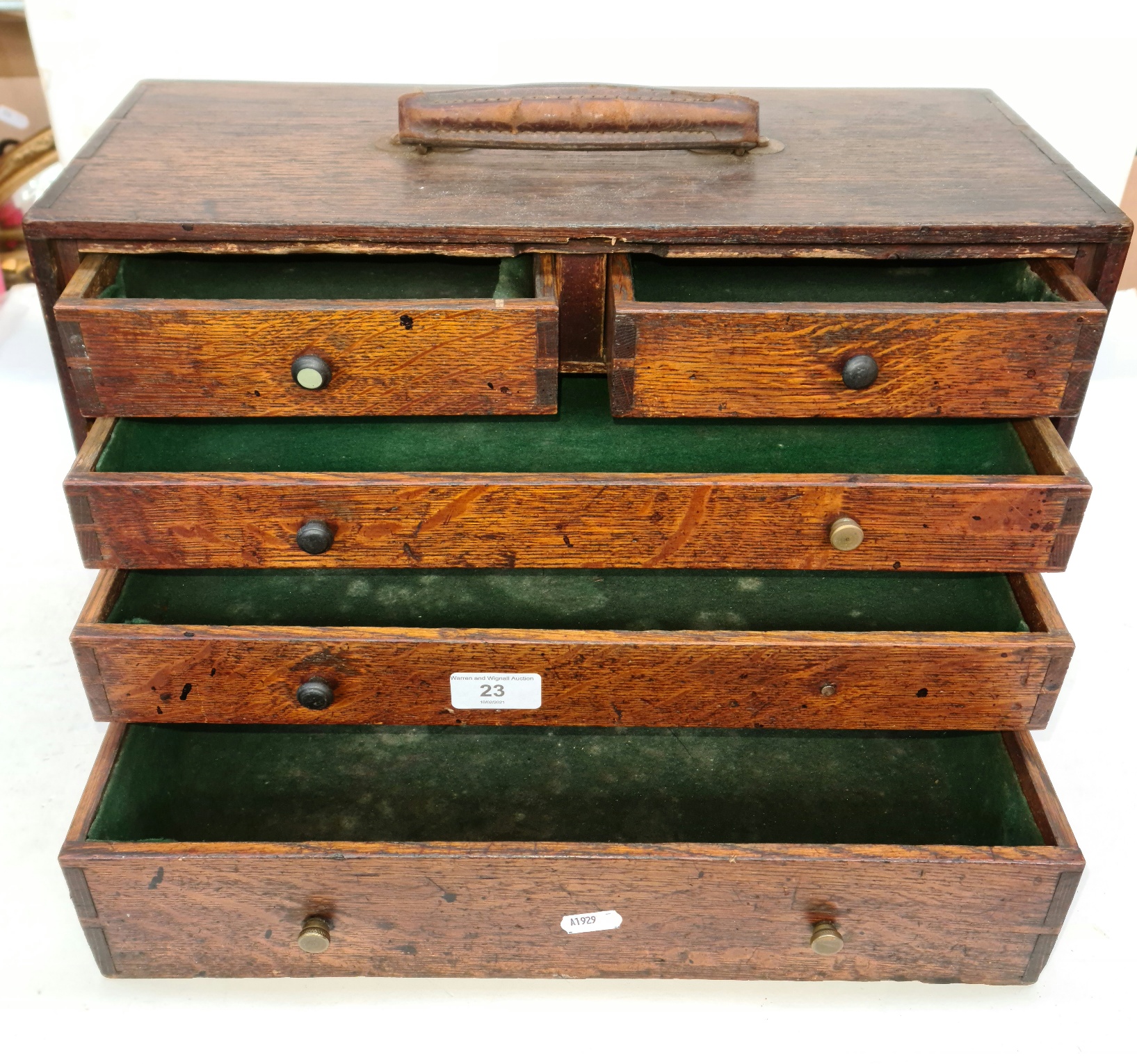 A wooden 5 drawer tool cabinet - Image 7 of 9