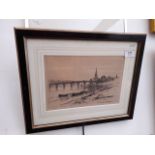 After David Young Cameron, 'Perth Bridge', Etching, signed lower right, 17cm x 26cm, framed and