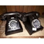Two vintage bakelite GPO telephones.