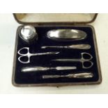 Boxed silver manicure set