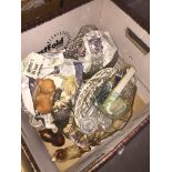 Box of glass and pottery