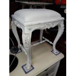 A white painted stool (probably Laura Ashley but unmarked).