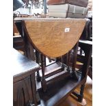 A small oak gate leg occasional table