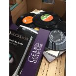 A box of 45rpm singles