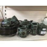 Fosters Studio green pottery