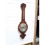 A 19th century mahogany framed barometer, length 105cm.