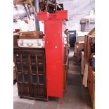 A red metal locker.