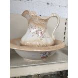 A jug and wash bowl set