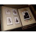 Two Victorian photograph albums and contents.