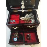 A musical jewellery box and contents