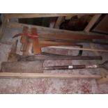 A quantity of garden tools.