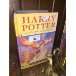 A first edition copy of Harry Potter and the order of the Phoenix