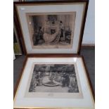 After Walter Dendy Sadler (1854-1923), a pair of etchings by W. Boucher, each signed in pencil to