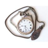 A late 19th/early 20th century gold plated Limit pocket watch, diam. 48mm.