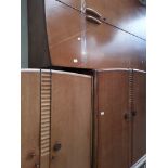 Three oak veneered wardrobes.