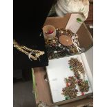 A box of costume jewellery