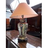 An eastern style table lamp, height 63cm.