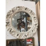 Acanthus moulded white mirror