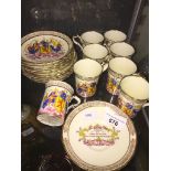 1938 Royal wedding Paragon souvenir 8 cups and 10 saucers