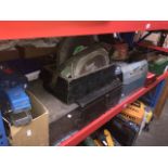 A large quantity of garage ware including sockets, sharpening stones, taps toolboxes, grinding discs