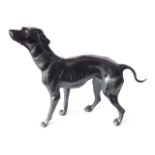 A modern bronze dog, length 45cm.