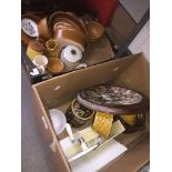 Two boxes of kitchenware and pottery