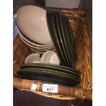 Basket of dinnerware