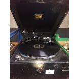 An old HMV gramophone, no sound head