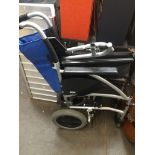 A folding wheelchair