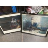 2 Terence Cuneo prints featuring railway engines