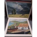 P. Winnington, 'The Last Bales', & 'Dingle Peninsula - Kerry', two oils on board, both signed