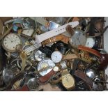 A box of assorted wristwatches including a laides 9ct gold etc.
