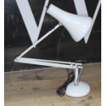 A Herbert Terry & Sons white Anglepoise lamp.